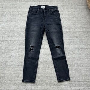 Habitual Black Slim Straight Leg Ripped Jeans - Women's